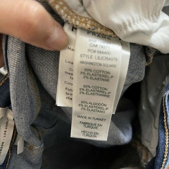 FRAME Le Raw Edge Ripped Crop Skinny Jeans In Washington Square Sz 26 $200 - Picture 9 of 9